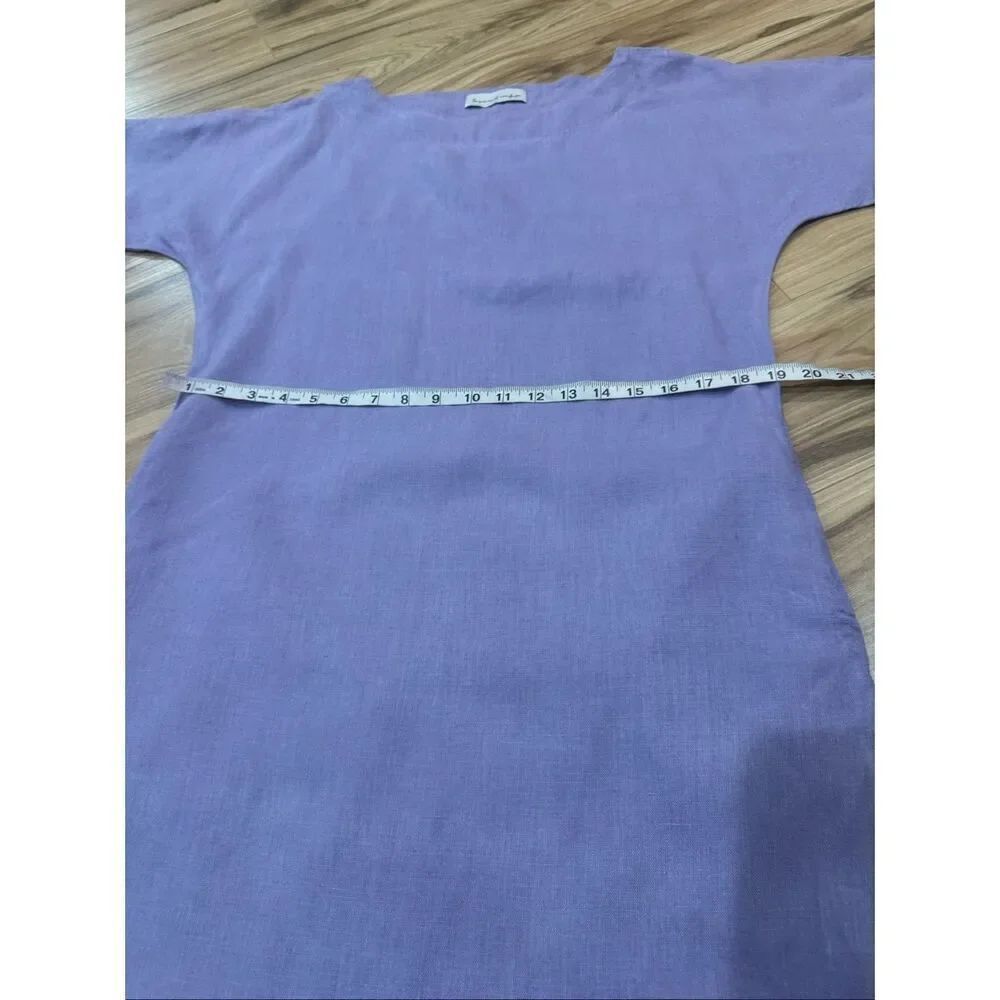 Love and Confuse Linen lavender dress relaxed fit oversized lagenlook size S - Picture 8 of 9